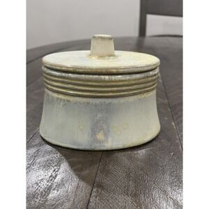 Pier 1 Imports‎ Sage Green Clay Pottery Trinket Box Covered Dish